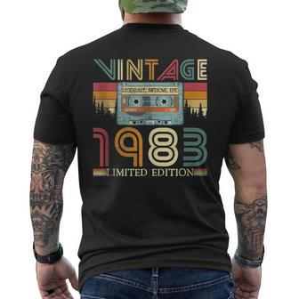 Vintage 1983 Cassette Tape 40 Year Old 40Th Birthday Men's T-shirt Back Print - Monsterry UK