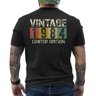 Vintage 40 Birthday Decorations 40Th Bday 1984 Birthday Men's T-shirt Back Print - Seseable
