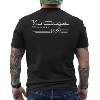 Vintage 65Th Birthday Classic Vintage 1959 65 Birthday Deco Men's T-shirt Back Print - Monsterry DE