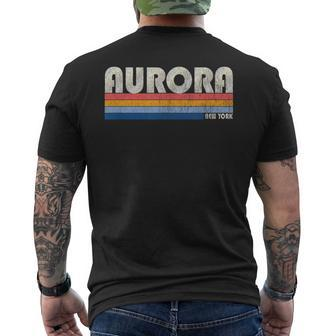 Vintage 70S 80S Style Aurora Ny Men's T-shirt Back Print - Monsterry CA