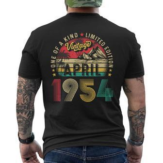 Vintage 70Th Birthday April 1954 70 Birthday Men Men's T-shirt Back Print - Monsterry AU