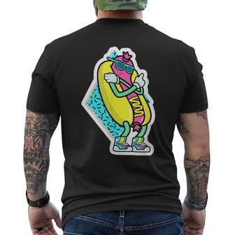Vintage 80S And 90S Cool Hot Glizzie Dog With Sunglasses Men's T-shirt Back Print - Monsterry