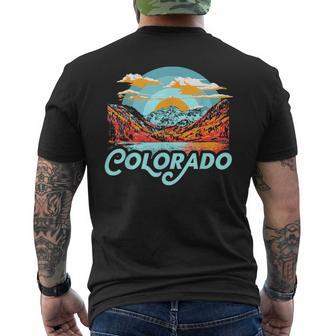 Vintage 80'S Colorado Maroon Bells Retro Mountains Graphic Men's T-shirt Back Print - Monsterry DE