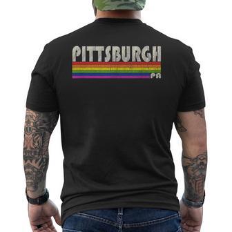 Vintage 80'S Style Pittsburgh Pa Gay Pride Month Men's T-shirt Back Print - Monsterry CA