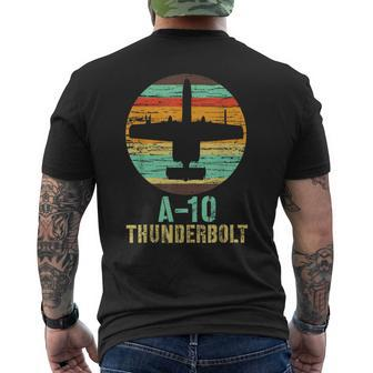 Vintage A-10 Thunderbolt Ii Warthog Military Airplane Men's T-shirt Back Print - Monsterry