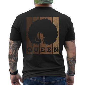 Vintage African Afro Queen Pride Melanin Black Queen Girl Men's T-shirt Back Print - Monsterry