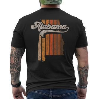 Vintage Alabama Retro 70S Stripes Silhouette Distressed Men's T-shirt Back Print - Monsterry CA