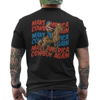 Vintage Make America Cowgirls Cowboys Again 4Th Of July Men's T-shirt Back Print - Monsterry CA