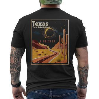 Vintage America Totality Texas Total Solar Eclipse 40824 Men's T-shirt Back Print | Mazezy CA