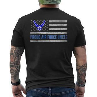 Vintage American Flag Proud Air Force Uncle Veteran Day Men's T-shirt Back Print - Monsterry
