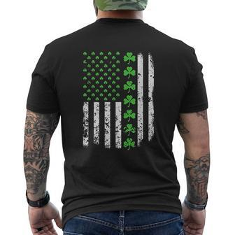 Vintage American Usa Flag Shamrock Green Clover Mens Back Print T-shirt - Thegiftio UK
