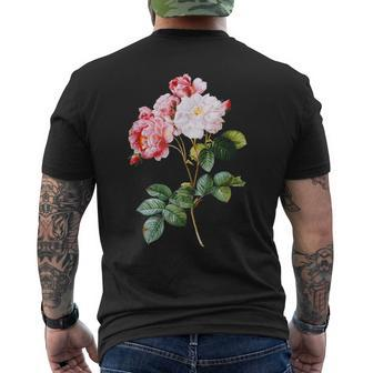 Vintage & Pink Rose T-Shirt mit Rückendruck - Seseable