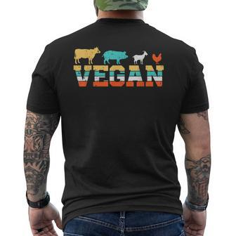 Vintage Animals Logo Vegan Men's T-shirt Back Print - Monsterry