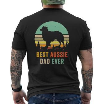 Vintage Aussie Shepherd Papa Best Dad Ever Aussie Mens Back Print T-shirt | Mazezy