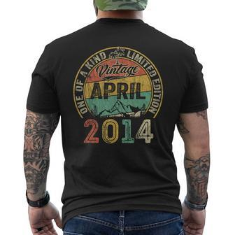 Vintage Awesome Since April 2014 10Th Birthday For Boy Men's T-shirt Back Print - Seseable