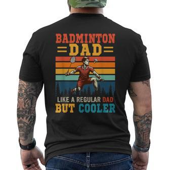 Vintage Badminton Dad Definition Cooler Father's Day Player Men's T-shirt Back Print - Monsterry