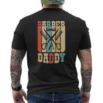 Vintage Barber Shop Daddy Barbers Dad Father's Day Mens Back Print T-shirt | Mazezy