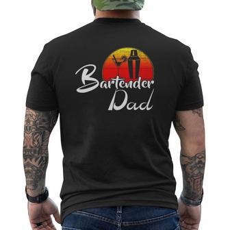 Vintage Bartender Dad Retro Sunset Bartending Mens Back Print T-shirt | Mazezy AU
