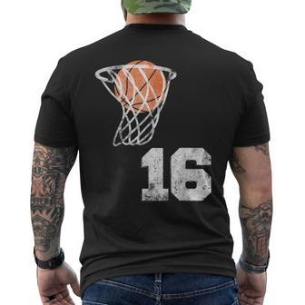 Vintage Basketball Jersey Number 16 Player Number Men's T-shirt Back Print - Monsterry UK