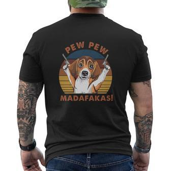 Vintage Beagle Pew Pew Madafakas Beagle Dog Lover Mens Back Print T-shirt - Thegiftio UK