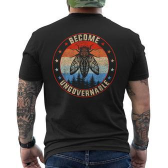 Vintage Become Ungovernable Cicada Brood 2024 Men's T-shirt Back Print - Monsterry