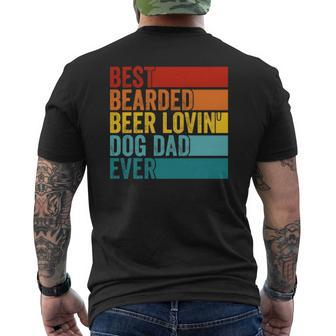 Vintage Best Bearded Beer Lovin' Dog Dad Ever Pet Love Mens Back Print T-shirt | Mazezy