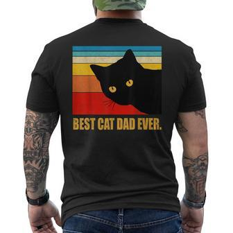 Vintage Best Cat Dad Ever Daddy Fathers Day Men's T-shirt Back Print - Monsterry