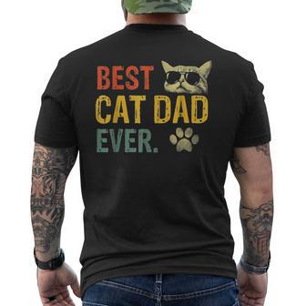 Vintage Best Cat Dad Ever Cat Daddy Men's T-shirt Back Print - Monsterry CA