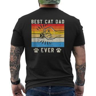 Vintage Best Cat Dad Ever Cat Dad Father Day Mens Back Print T-shirt | Mazezy