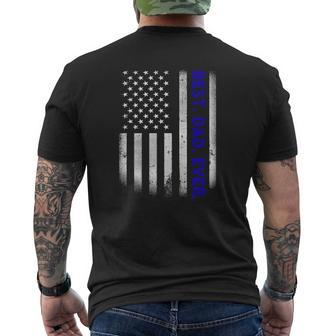 Vintage Best Dad Ever American Flag Distressed Father's Day Mens Back Print T-shirt | Mazezy UK