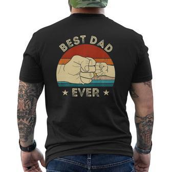 Vintage Best Dad Ever Fist Bump Father's Day Daddy Premium Mens Back Print T-shirt | Mazezy