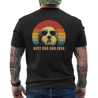 Vintage Best Dog Dad Ever Old English Sheepdog Mens Back Print T-shirt | Mazezy AU