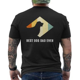 Vintage Best Golden Retriever Dog Dad Ever Father's Day Mens Back Print T-shirt | Mazezy