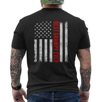 Vintage Best Grampy Ever American Flag Father's Day Mens Back Print T-shirt | Mazezy