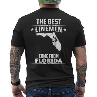 Vintage Best Linemen Come From Florida Lineman Men's T-shirt Back Print | Mazezy