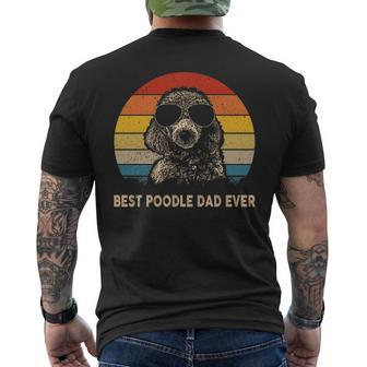 Vintage Best Poodle Dad Ever Dog Daddy Father Men's T-shirt Back Print | Mazezy