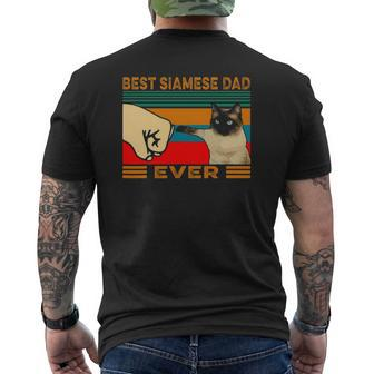 Vintage Best Siamese Cat Dad Ever Mens Back Print T-shirt | Mazezy UK
