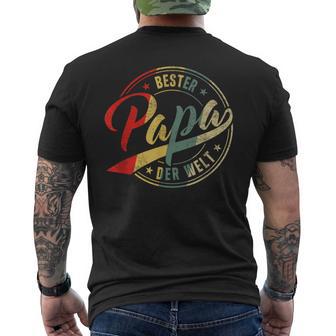 Vintage “Bester Papa Der Welt” Retro Father's Day T-Shirt mit Rückendruck - Geschenkecke