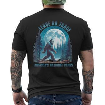 Vintage Bigfoot Leave No-Trace America's National Parks Men's T-shirt Back Print - Monsterry DE