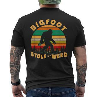 Vintage Bigfoot Stole My Weed 420 Marijuana Men Men's T-shirt Back Print - Monsterry UK