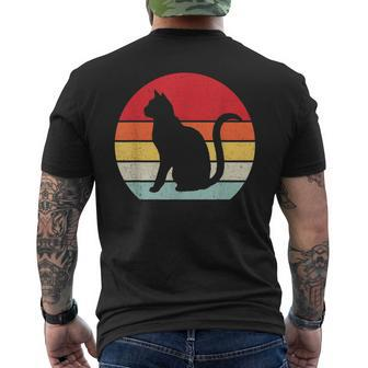 Vintage Black Cat Lover Retro Style Cats V3 Mens Back Print T-shirt - Thegiftio UK