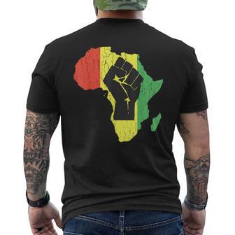 Vintage Black Power African Continent Men's T-shirt Back Print - Monsterry UK