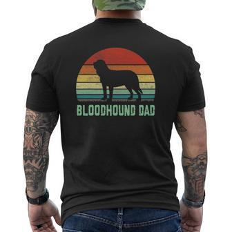 Vintage Bloodhound Dad Dog Lover Mens Back Print T-shirt | Mazezy