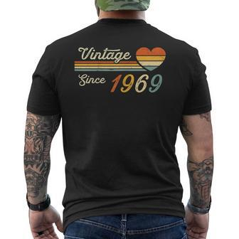 Vintage Born In 1969 Birthday Ladies Men's T-shirt Back Print - Thegiftio UK