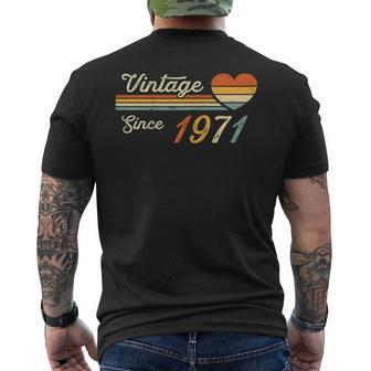 Vintage Born In 1971 Birthday Ladies Men's T-shirt Back Print - Monsterry UK