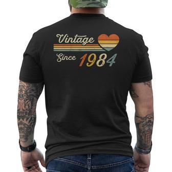 Vintage Born In 1984 Birthday Ladies Men's T-shirt Back Print - Thegiftio UK