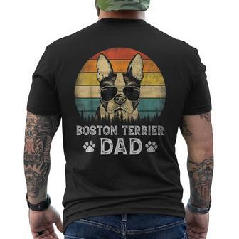 Vintage Boston Terrier Dad Dog Lovers Father's Day Men's T-shirt Back Print - Thegiftio UK