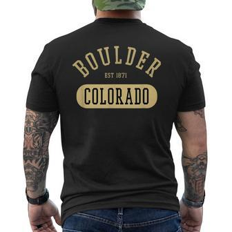 Vintage Boulder Colorado Retro College Jersey Style Men's T-shirt Back Print - Monsterry AU