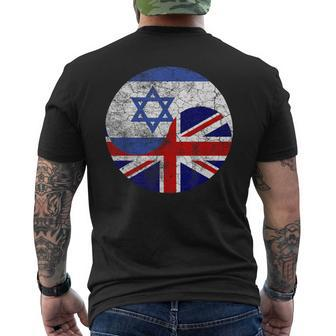 Vintage British & Hebrew Flags Uk And Israel Men's T-shirt Back Print - Thegiftio UK
