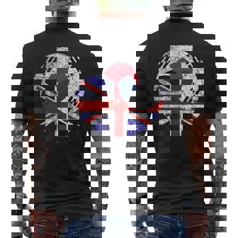 Vintage British & South Korea Flags Uk And South Korean Men's T-shirt Back Print - Thegiftio UK